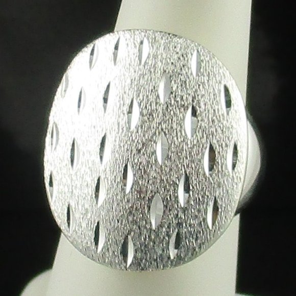 Arte d'Argento Sterling Diamond Cut Ring - Picture 2 of 7